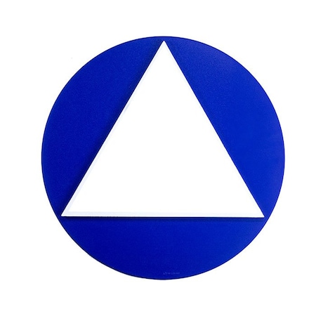 Bcf 12 x 12, Unisex Door Sign, Circular With Triangle Print, Blank, Blue SBH12U-BLANK-BLUE